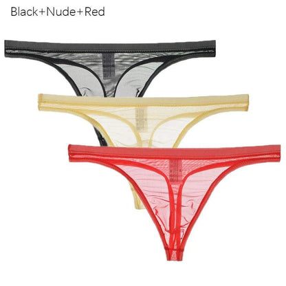 3Pcs/lot Mens Underwear Sexy Transparent Mesh Gauze Bikini G-string ThElevate Your Underwear Collection
 Discover the perfect blend of comfort and style with our 3Pcs Men's Underwear Set. Crafted for the modern man who values both func3Pcs/lot Mens Underwear Sexy Transparent Mesh Gauze BikiniMENLL