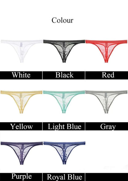 3Pcs/lot Mens Underwear Sexy Transparent Mesh Gauze Bikini G-string ThElevate Your Underwear Collection
 Discover the perfect blend of comfort and style with our 3Pcs Men's Underwear Set. Crafted for the modern man who values both func3Pcs/lot Mens Underwear Sexy Transparent Mesh Gauze BikiniMENLL