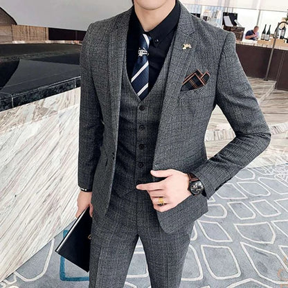 6XL 7XL (Blazers+Pants+vest) 3 Pieces Mens Suits 1 Buttons Wedding SuiElevate Your Style with Our 6XL 7XL 3-Piece Men's Suit Set
 Introducing the ultimate in formal wear – our 6XL 7XL (Blazers+Pants+Vest) 3-Piece Men's Suits, specially6XL 7XL (Blazers+Pants+vest) 3 Pieces Mens Suits 1 Buttons Wedding SuitsMENLL