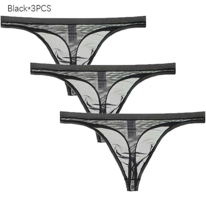 3Pcs/lot Mens Underwear Sexy Transparent Mesh Gauze Bikini G-string ThElevate Your Underwear Collection
 Discover the perfect blend of comfort and style with our 3Pcs Men's Underwear Set. Crafted for the modern man who values both func3Pcs/lot Mens Underwear Sexy Transparent Mesh Gauze BikiniMENLL