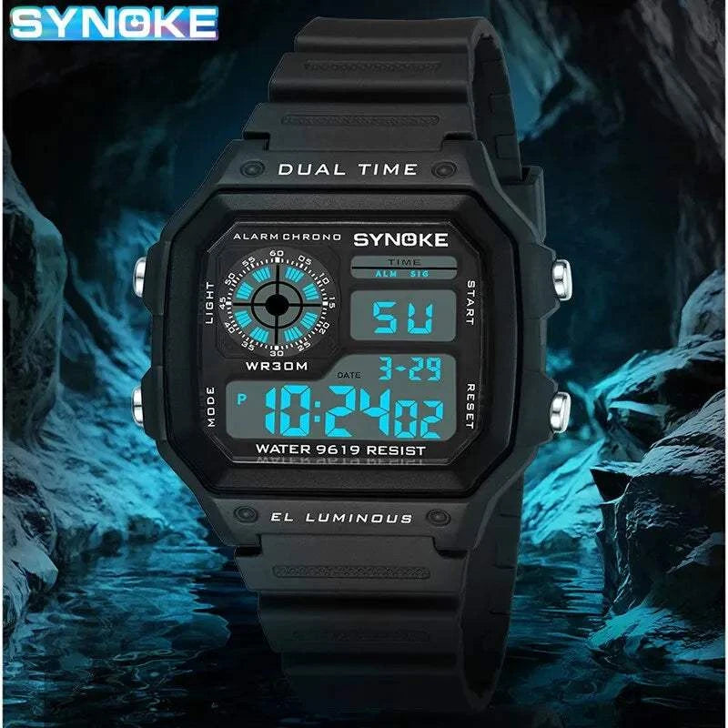 Active Lifestyle Digital Sport Watch for Men – Sleek, Durable, and Waterproof with Luminous Display