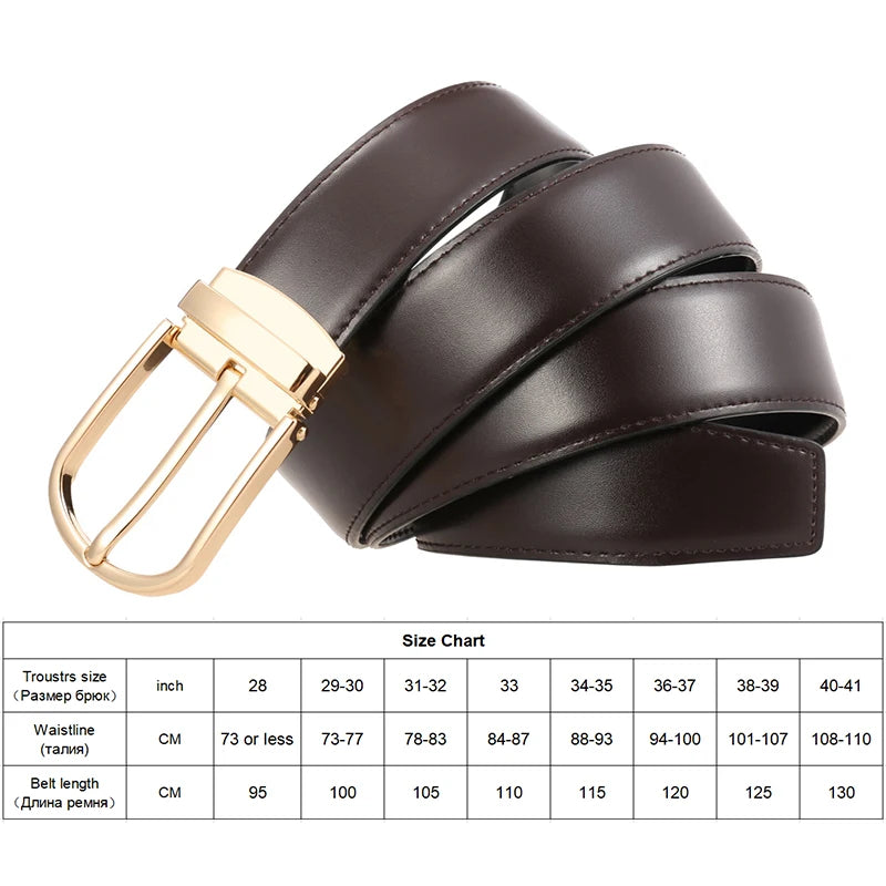 Dual-tone Genuine Leather Men's Belt - Reversible Brown & Black Style