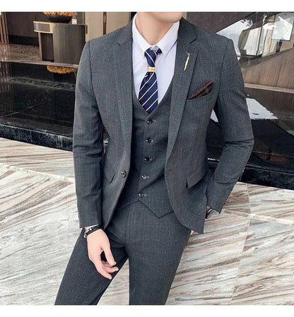 6XL 7XL (Blazers+Pants+vest) 3 Pieces Mens Suits 1 Buttons Wedding SuiElevate Your Style with Our 6XL 7XL 3-Piece Men's Suit Set
 Introducing the ultimate in formal wear – our 6XL 7XL (Blazers+Pants+Vest) 3-Piece Men's Suits, specially6XL 7XL (Blazers+Pants+vest) 3 Pieces Mens Suits 1 Buttons Wedding SuitsMENLL