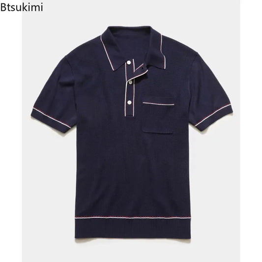 2024 Men's Urban Striped Polo Tee - Elevated Streetwear Style and Comfort