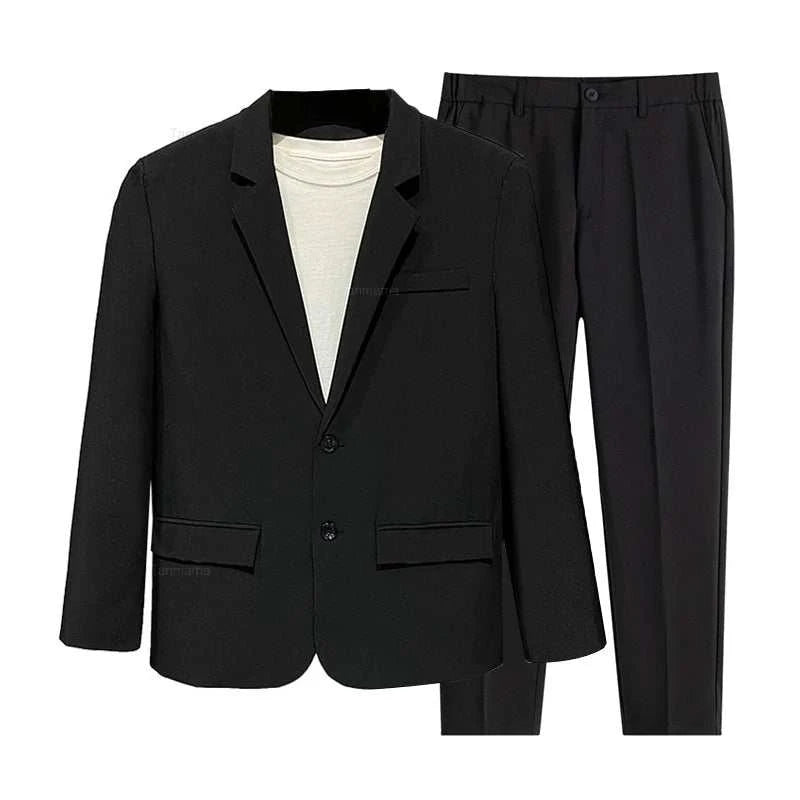 Men's Formal Suit Set Wedding Party Dress Black Gray Business Office BElevate Your Style with Our Men's Formal Suit Set
 Discover the perfect blend of sophistication and modern fashion with our Men's Formal Suit Set. Designed for the cFormal Suit Set Wedding Party Dress Black Gray Business Office Blazer Trousers Korean Fashion Draped Youth Suit JacketMENLL