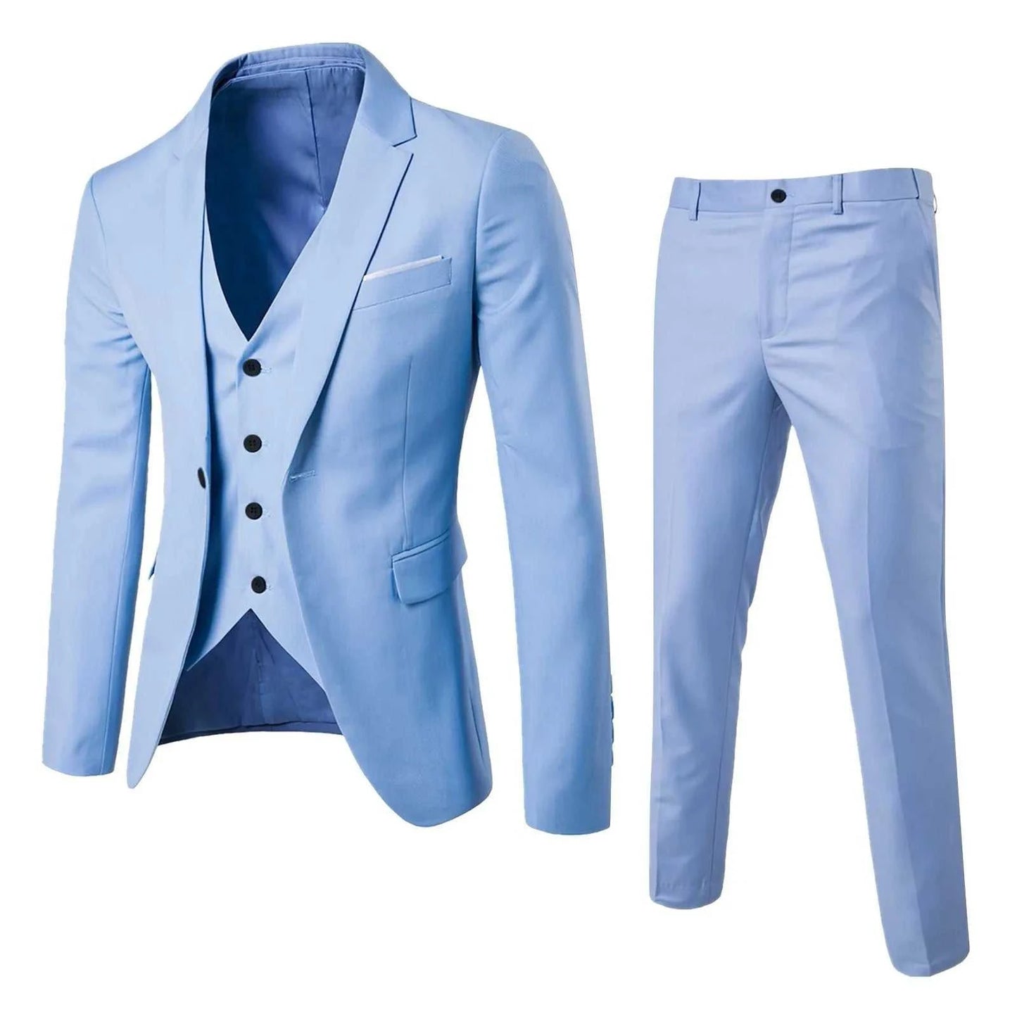 Men’S Suit Slim 3 Piece Suit Business Wedding Party Vest & Pants Coat Elevate Your Style with Our Men's Slim 3 Piece Suit
 Introducing the ultimate choice for the modern man - the Men's Suit Slim 3 Piece Suit. Designed for business, weSuit Slim 3 Piece Suit Business Wedding Party Vest & Pants Coat Casual Solid Blazers Coat Jacket LuxuryMENLL