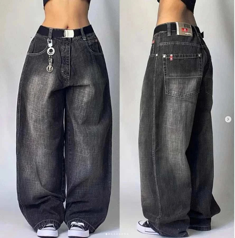 Vintage Charm Wide Leg Denim Trousers