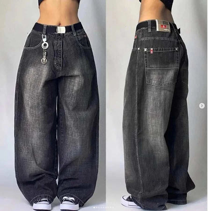 Vintage Charm Wide Leg Denim Trousers