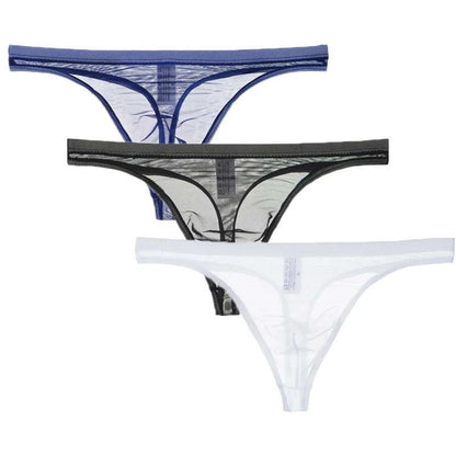 3Pcs/lot Mens Underwear Sexy Transparent Mesh Gauze Bikini G-string ThElevate Your Underwear Collection
 Discover the perfect blend of comfort and style with our 3Pcs Men's Underwear Set. Crafted for the modern man who values both func3Pcs/lot Mens Underwear Sexy Transparent Mesh Gauze BikiniMENLL