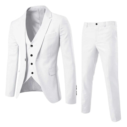 Men’S Suit Slim 3 Piece Suit Business Wedding Party Vest & Pants Coat Elevate Your Style with Our Men's Slim 3 Piece Suit
 Introducing the ultimate choice for the modern man - the Men's Suit Slim 3 Piece Suit. Designed for business, weSuit Slim 3 Piece Suit Business Wedding Party Vest & Pants Coat Casual Solid Blazers Coat Jacket LuxuryMENLL