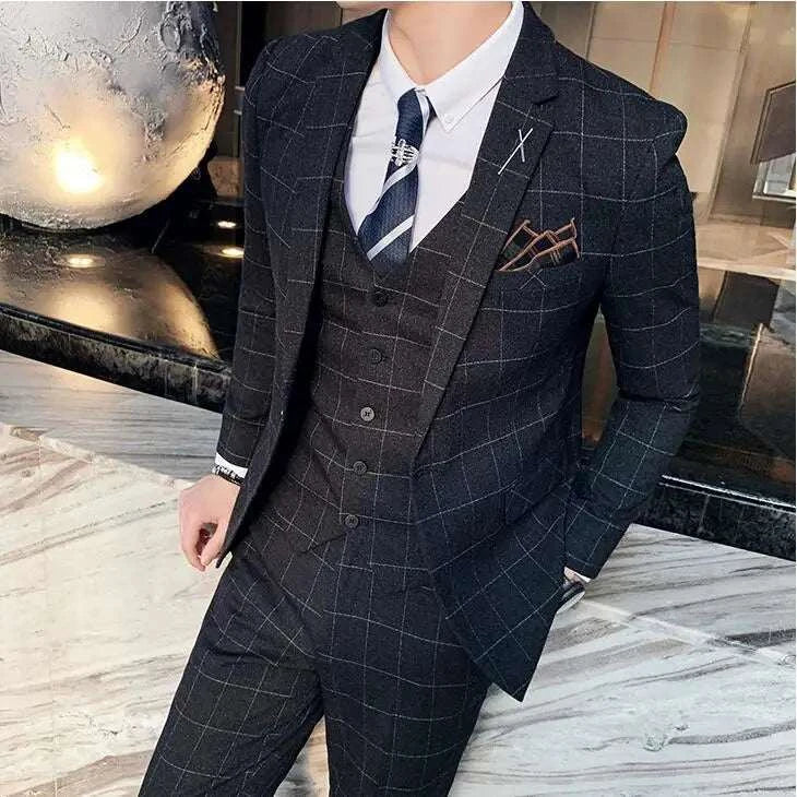 6XL 7XL (Blazers+Pants+vest) 3 Pieces Mens Suits 1 Buttons Wedding SuiElevate Your Style with Our 6XL 7XL 3-Piece Men's Suit Set
 Introducing the ultimate in formal wear – our 6XL 7XL (Blazers+Pants+Vest) 3-Piece Men's Suits, specially6XL 7XL (Blazers+Pants+vest) 3 Pieces Mens Suits 1 Buttons Wedding SuitsMENLL