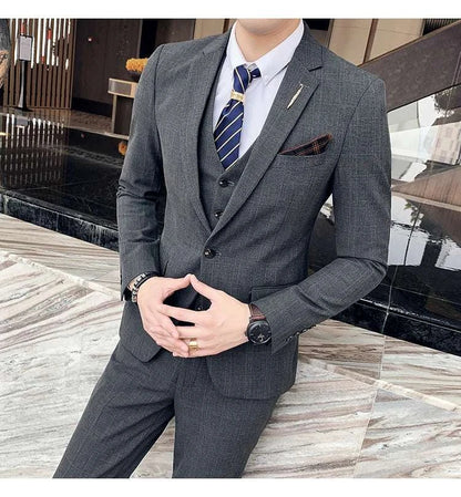 6XL 7XL (Blazers+Pants+vest) 3 Pieces Mens Suits 1 Buttons Wedding SuiElevate Your Style with Our 6XL 7XL 3-Piece Men's Suit Set
 Introducing the ultimate in formal wear – our 6XL 7XL (Blazers+Pants+Vest) 3-Piece Men's Suits, specially6XL 7XL (Blazers+Pants+vest) 3 Pieces Mens Suits 1 Buttons Wedding SuitsMENLL