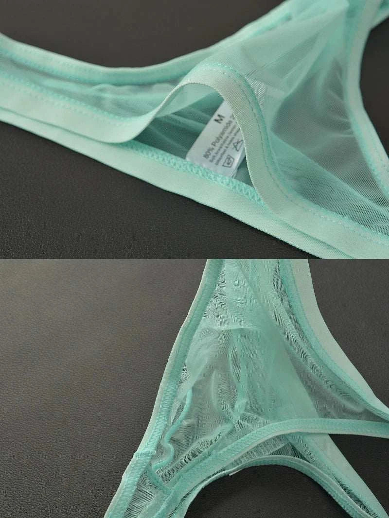 3Pcs/lot Mens Underwear Sexy Transparent Mesh Gauze Bikini G-string ThElevate Your Underwear Collection
 Discover the perfect blend of comfort and style with our 3Pcs Men's Underwear Set. Crafted for the modern man who values both func3Pcs/lot Mens Underwear Sexy Transparent Mesh Gauze BikiniMENLL