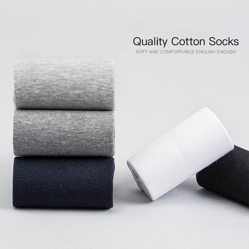 Essential Men's Business Cotton Socks Collection - Versatile Colors - Plus Sizes Available