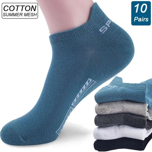 High Quality 10Pairs Men Socks Combed cotton 100% Summer Sports Sock Plus Size EUR38-48
