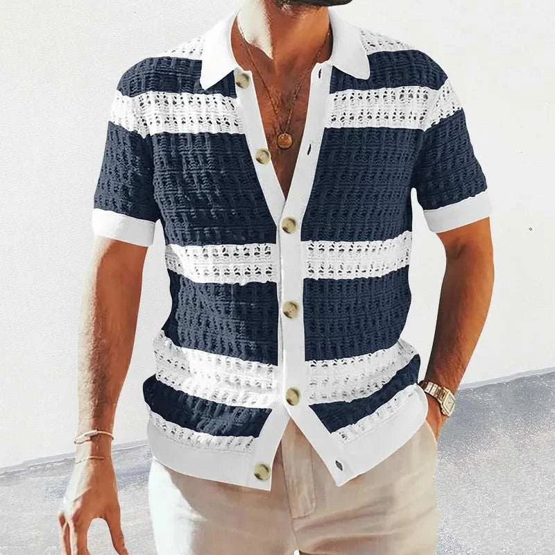 2024 Spring Summer Casual Mens Knitted Shirts Loose Short Sleeve ButtoElevate Your Style with Our 2024 Spring Summer Casual Mens Knitted Shirts
 Introducing the ultimate blend of sophistication and comfort: our 2024 Spring Summer CasuaMen Shirts2024 Spring Summer Casual Mens Knitted Shirts Loose Short Sleeve Buttoned Lapel Knit Cardigans Men Clothes Vintage Striped ShirtMENLL