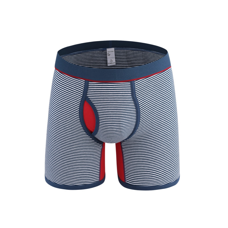 Luxurious Men's Striped Breathable Boxer Briefs