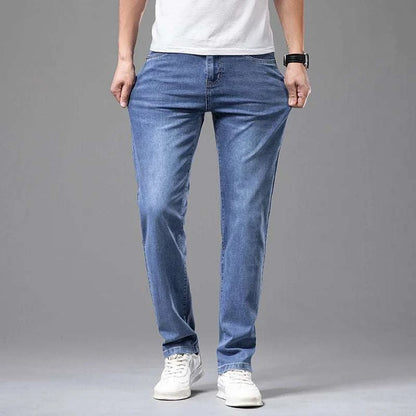 Ultimate Summer Comfort: Men's Gray Stretch Jeans for Effortless Style