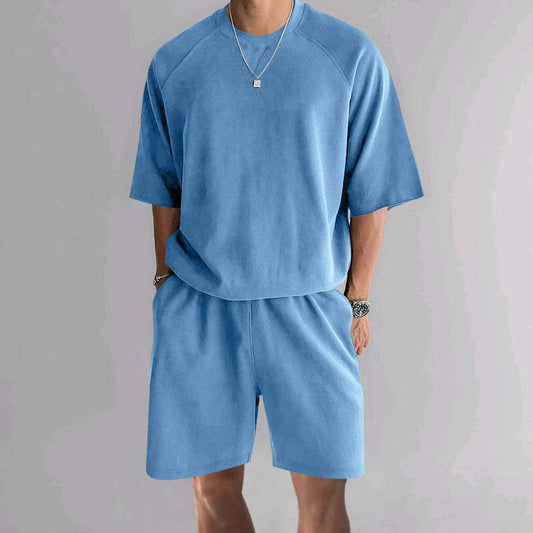 Men's Terry Casual Round Neck Sports Shorts Short Sleeve Two-piece SetExperience Ultimate Comfort with Our Men's Terry Casual Round Neck Sports Shorts Set
 Elevate your casual wardrobe with our Men's Terry Casual Round Neck Sports ShorMen BoxersTerry Casual Round Neck Sports Shorts Short SleeveMENLL