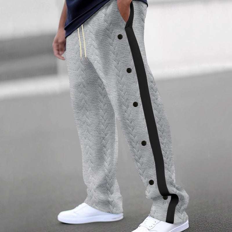 Men's Fashionable Jacquard Button Casual PantsElevate Your Casual Wardrobe with Our Men's Fashionable Jacquard Button Casual Pants Step into style and comfort with our Men's Fashionable Jacquard Button Casual PaFashionable Jacquard Button Casual PantsMENLL