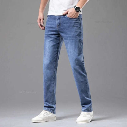 Ultimate Summer Comfort: Men's Gray Stretch Jeans for Effortless Style