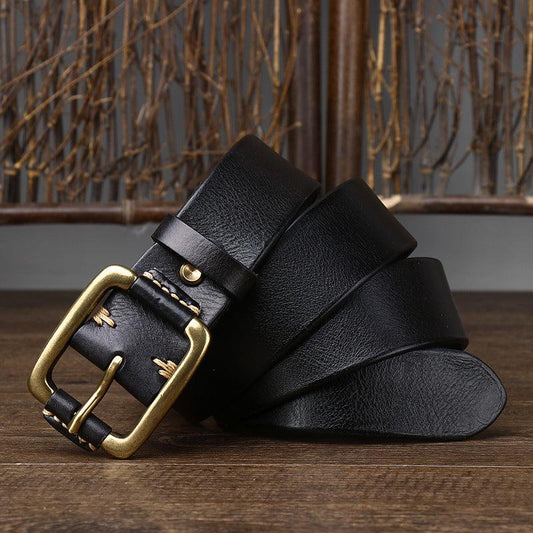 Men's Simple Fashion First Layer Cowhide Retro Brass Buckle BeltDiscover the Timeless Elegance of Our Men's Simple Fashion First Layer Cowhide Retro Brass Buckle Belt Elevate your style with our meticulously crafted Men's Simple Layer Cowhide Retro Brass Buckle BeltMENLL