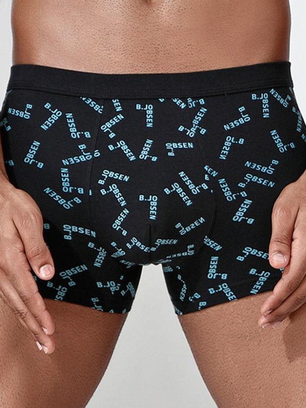 Breathable Cotton Boxer Briefs for Men with Stylish Print