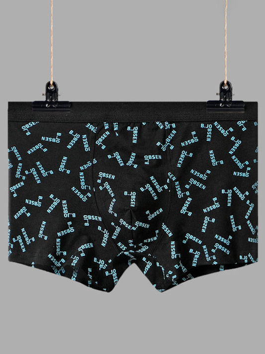 Breathable Cotton Boxer Briefs for Men with Stylish Print