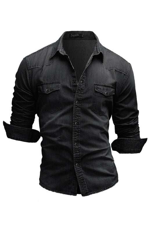 Chic Spring-Summer Men's Lapel Collar Solid Polyester Shirt - Effortless Style for Casual Days