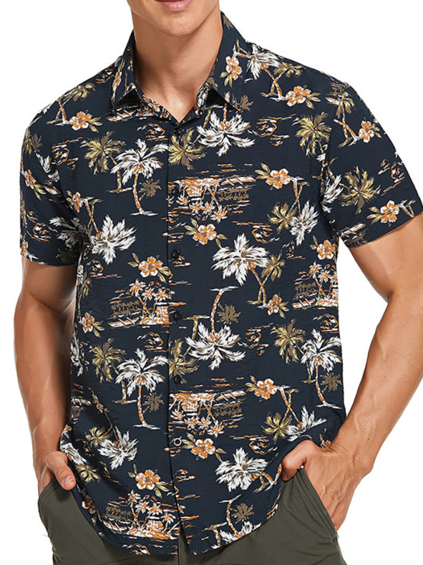 Tropical Vibe Men's Relaxed Fit Hawaiian Shirt for Summer Chillaxin'
