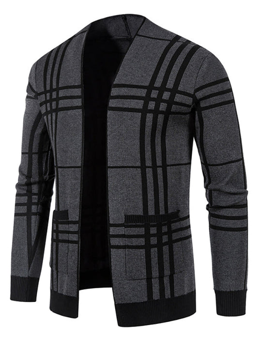 Sophisticated Men's Cashmere Wool V-Neck Knit Cardigan