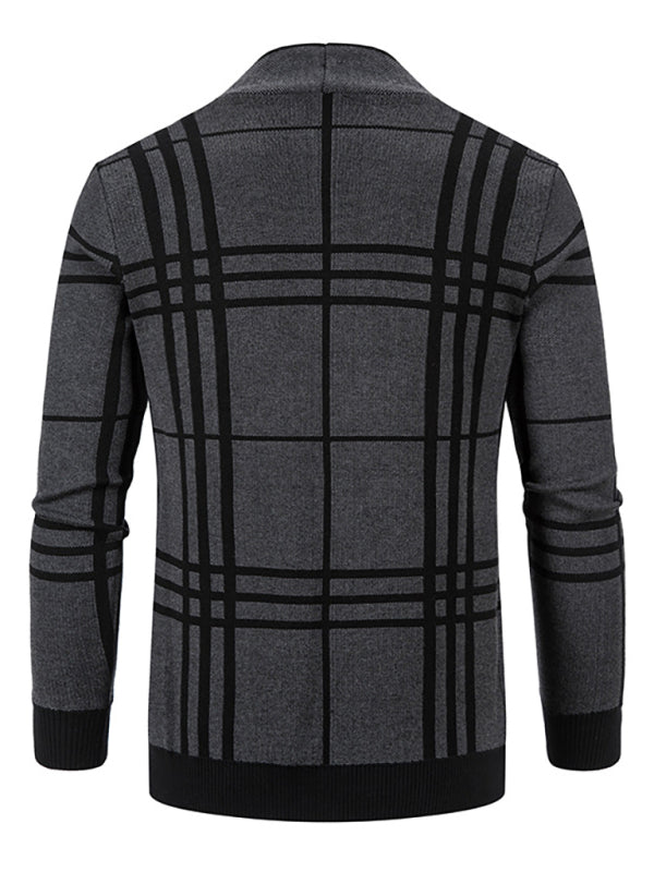 Sophisticated Men's Cashmere Wool V-Neck Knit Cardigan