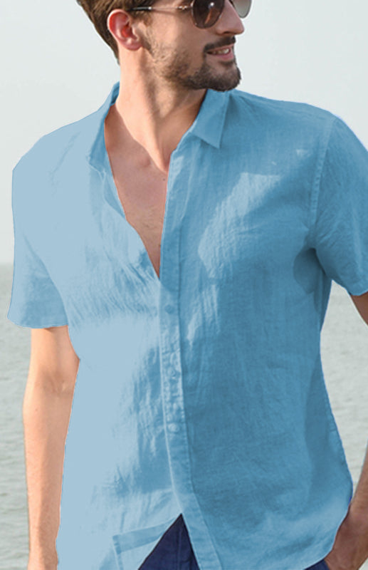 Classic Linen Lapel Shirt for Men