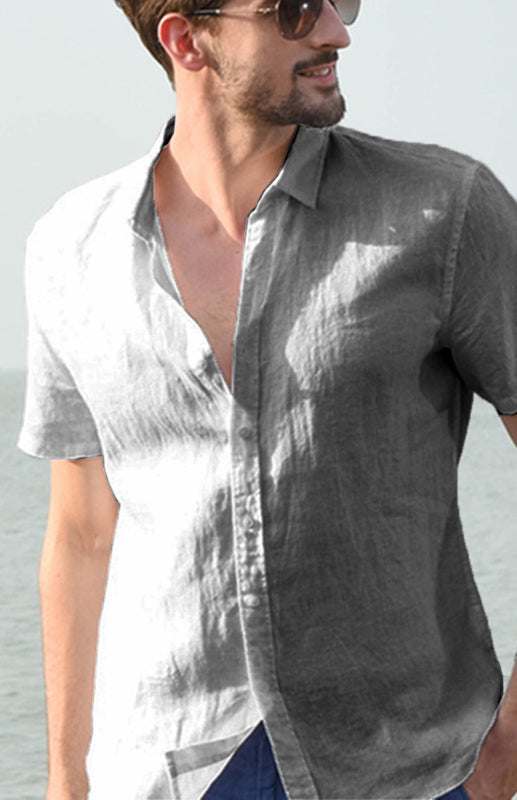 Breezy Hemp Button-Up Short-Sleeve Shirt for Effortless Summer Style