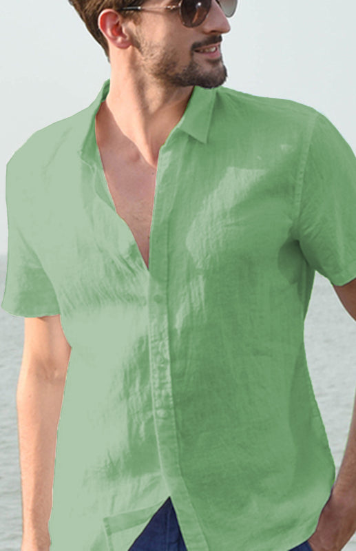 Classic Linen Lapel Shirt for Men