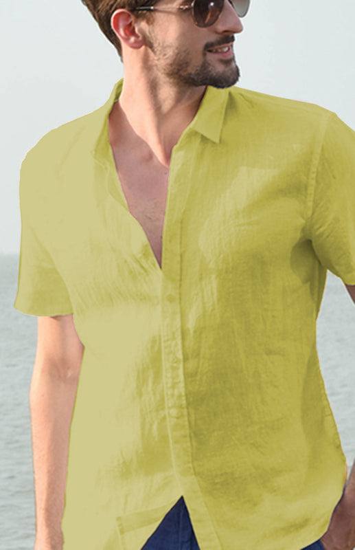 Breezy Hemp Button-Up Short-Sleeve Shirt for Effortless Summer Style