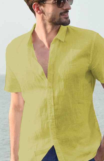 Breezy Hemp Button-Up Short-Sleeve Shirt for Effortless Summer Style