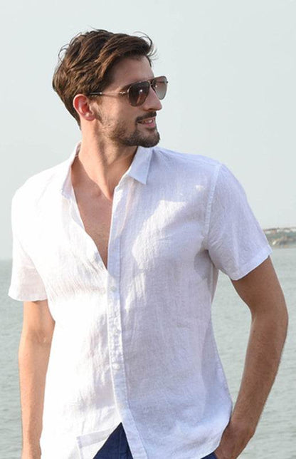 Breezy Hemp Button-Up Short-Sleeve Shirt for Effortless Summer Style