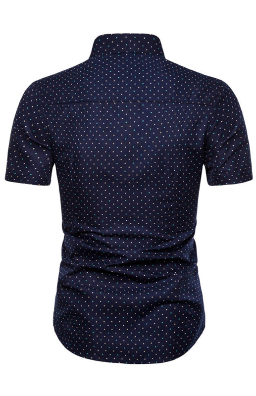 Summer Vibes Men's Casual Printed Shirt with Lapel Collar