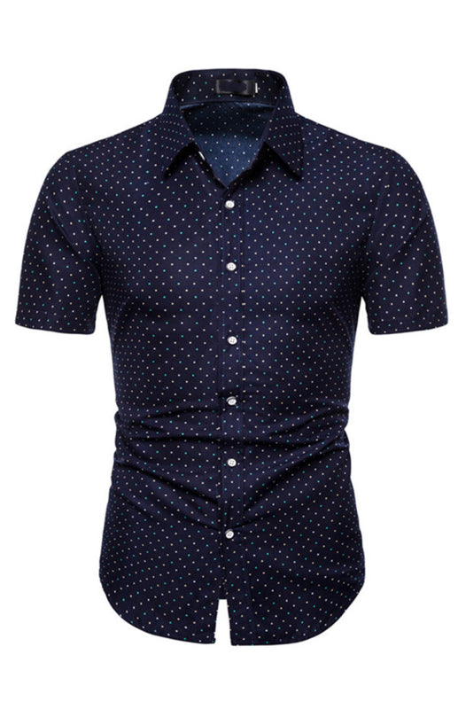 Summer Vibes Men's Casual Printed Shirt with Lapel Collar