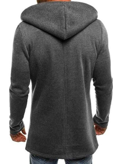 Stylish Hooded Cardigan Sweater for Men - Versatile Solid Color Design for Every Occasion