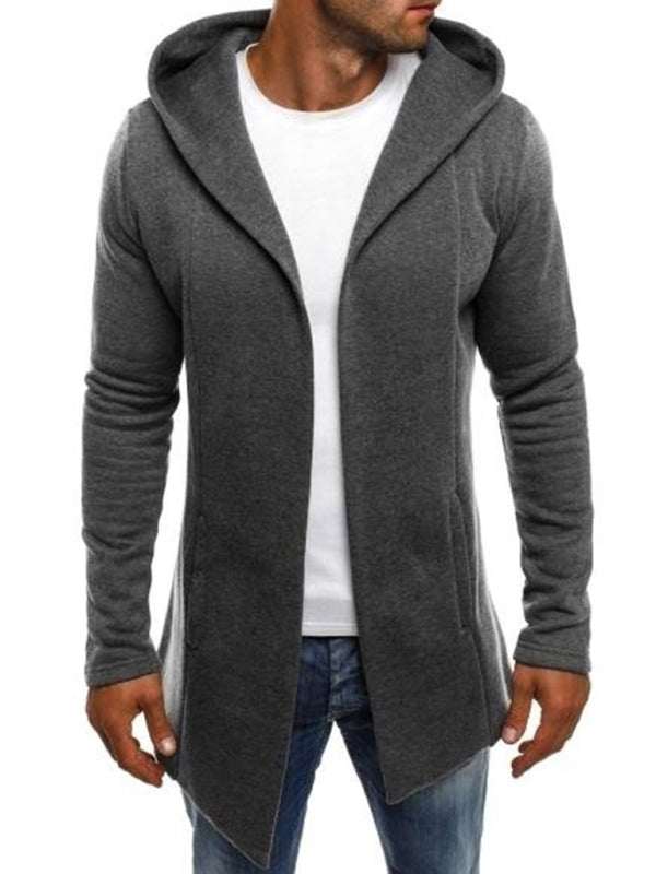 Stylish Hooded Cardigan Sweater for Men - Versatile Solid Color Design for Every Occasion