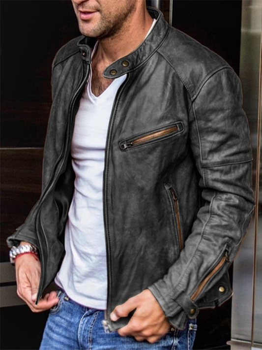 Stand out in the Crowd with the Men's Punk Style PU Leather Jacket