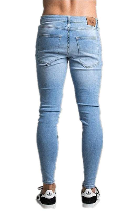 Urban Chic Men's Distressed Cotton Stretch Denim Jeans for All Seasons