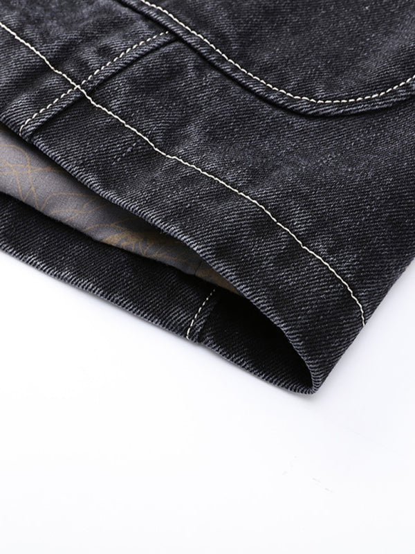 Men's Denim Multi-pocket Suit Jacket for Casual Style Upgrade