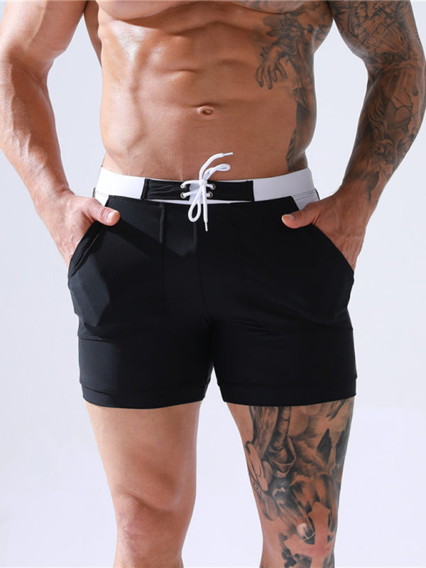 Men's Swim Shorts with Tethered Pocket Design