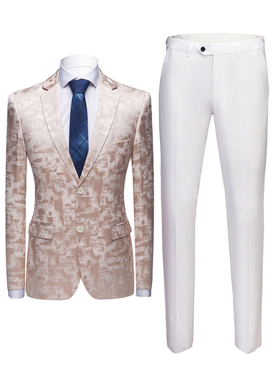 Elegant Men's Tailored Slim Fit Suit with Comfortable Stretch