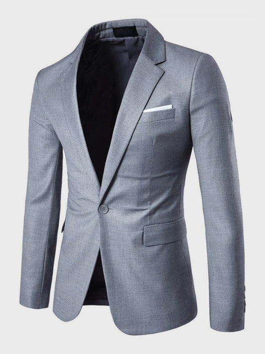 Refined Men's Tailored Single Breasted Suit Jacket