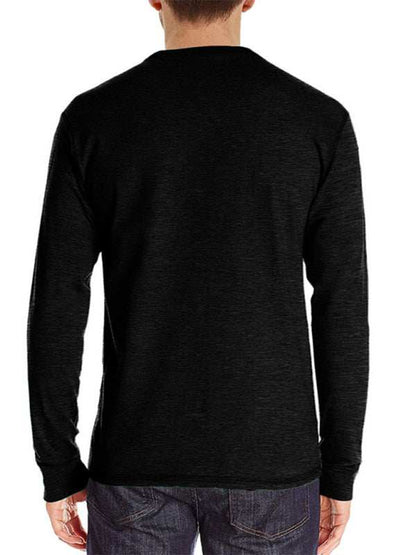 Stylish Men's Long-Sleeved Solid Color T-Shirt - Comfortable Bottoming Shirt for Autumn-Winter Casual Wear