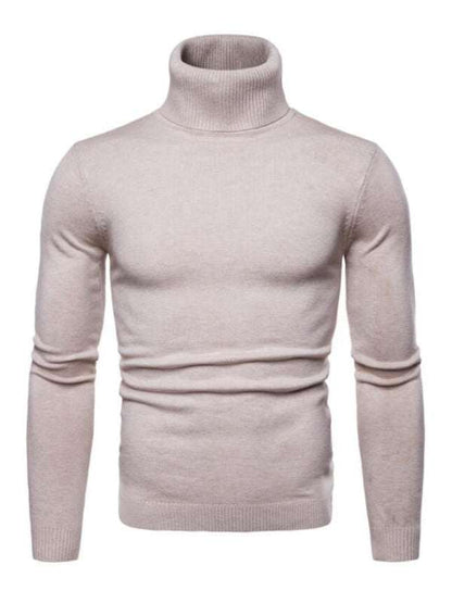 Classic Turtleneck Wool Sweater for Men - Cozy All-Match Knitted Design